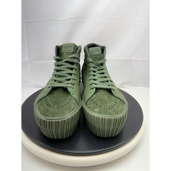 VANS Premier SK8-HI 38 Reissue Platform Army Green Suede Skate Shoes Womens 9.5 - Picture 4 of 12